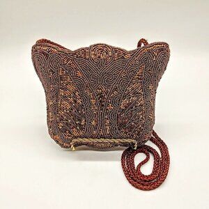 Vintage Magid Bronze Beaded Crossbody Bag